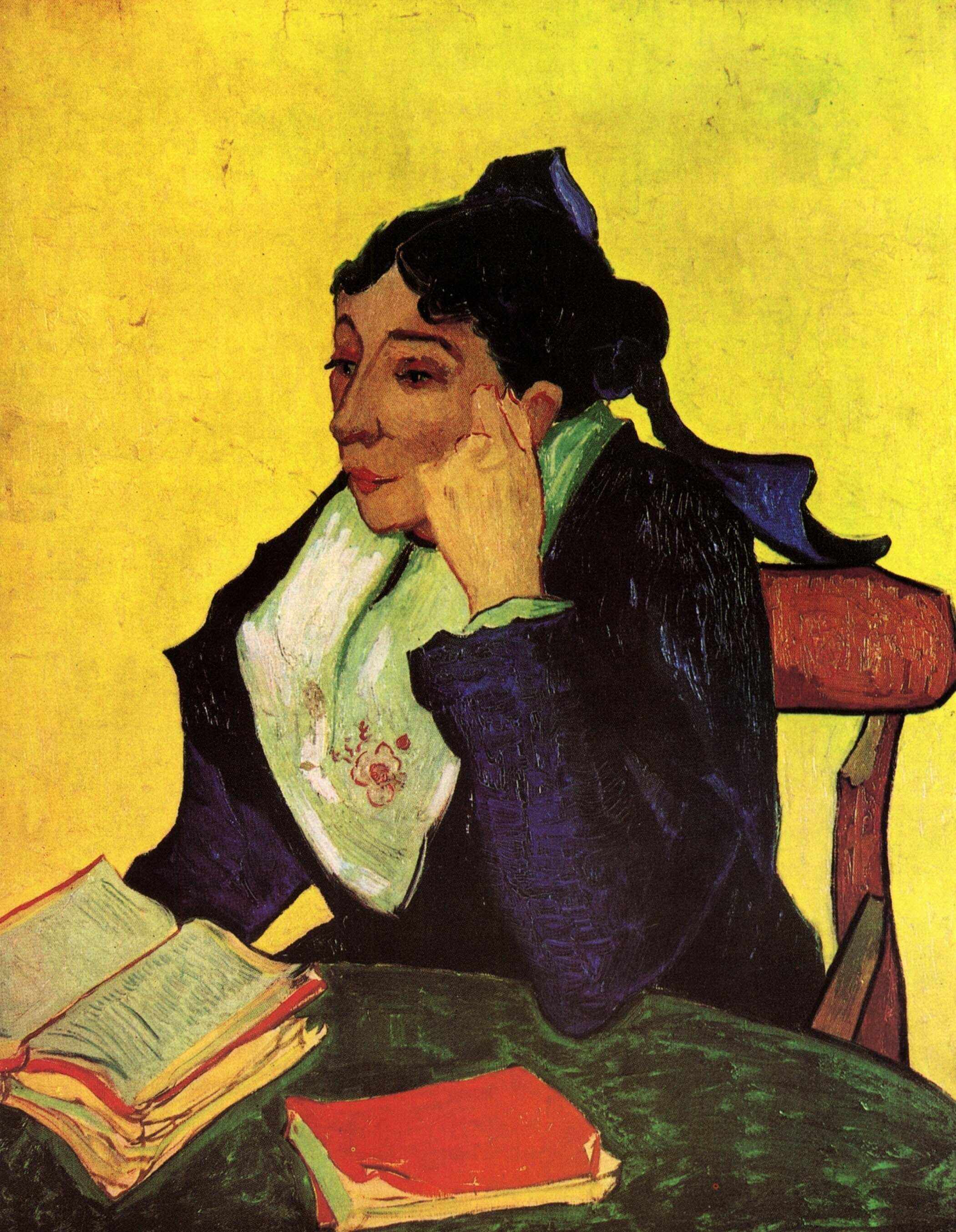 L Arlesienne Madame Ginoux with Books