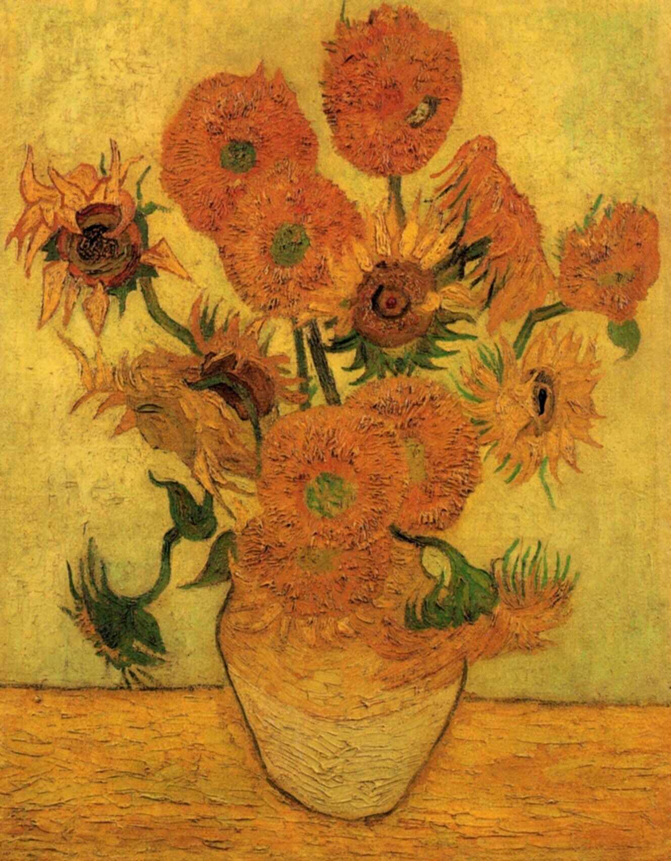 Still Life Vase with Fifteen Sunflowers 2