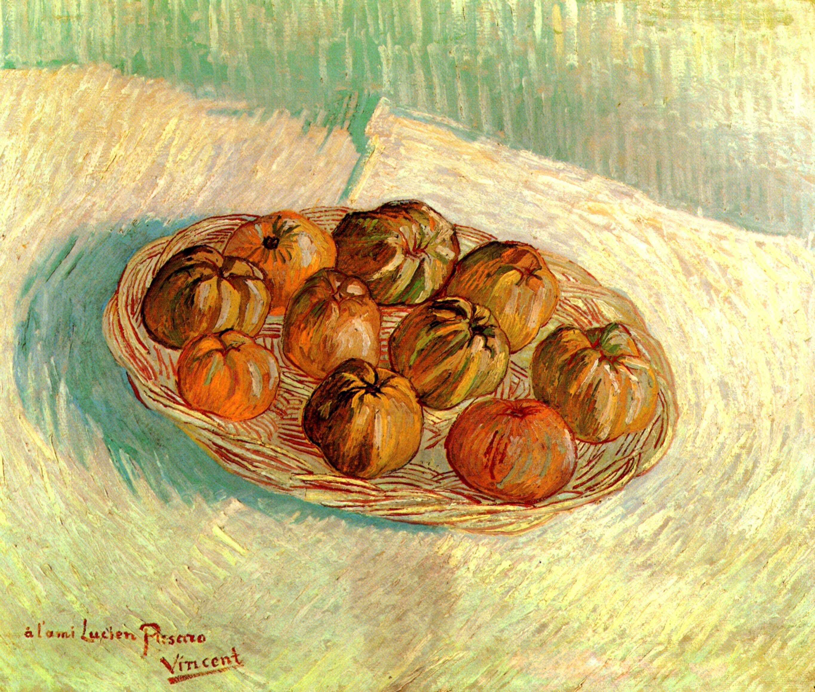 Still Life with Basket of Apples to Lucien Pissarro