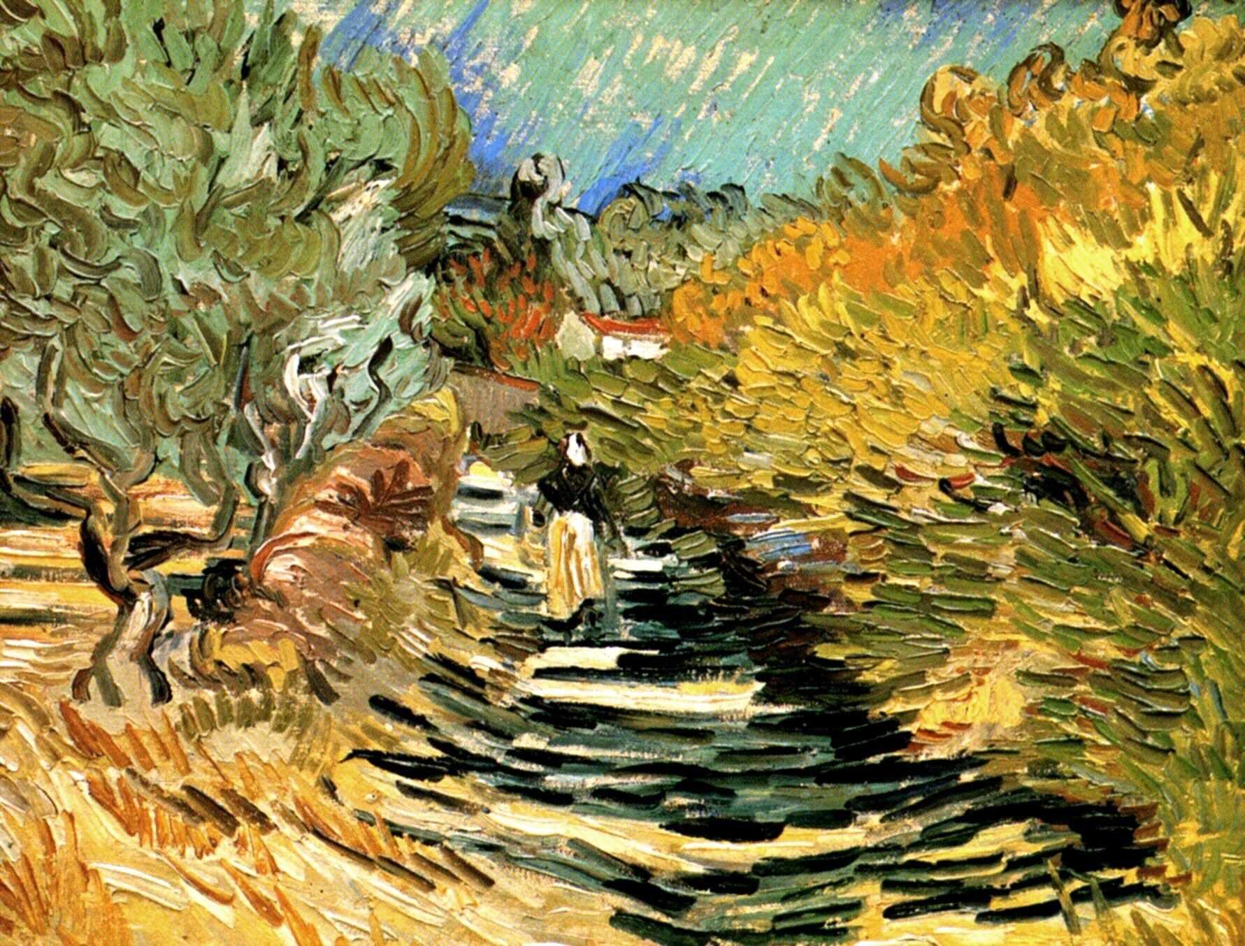 A Road at Saint-Remy with Female Figure