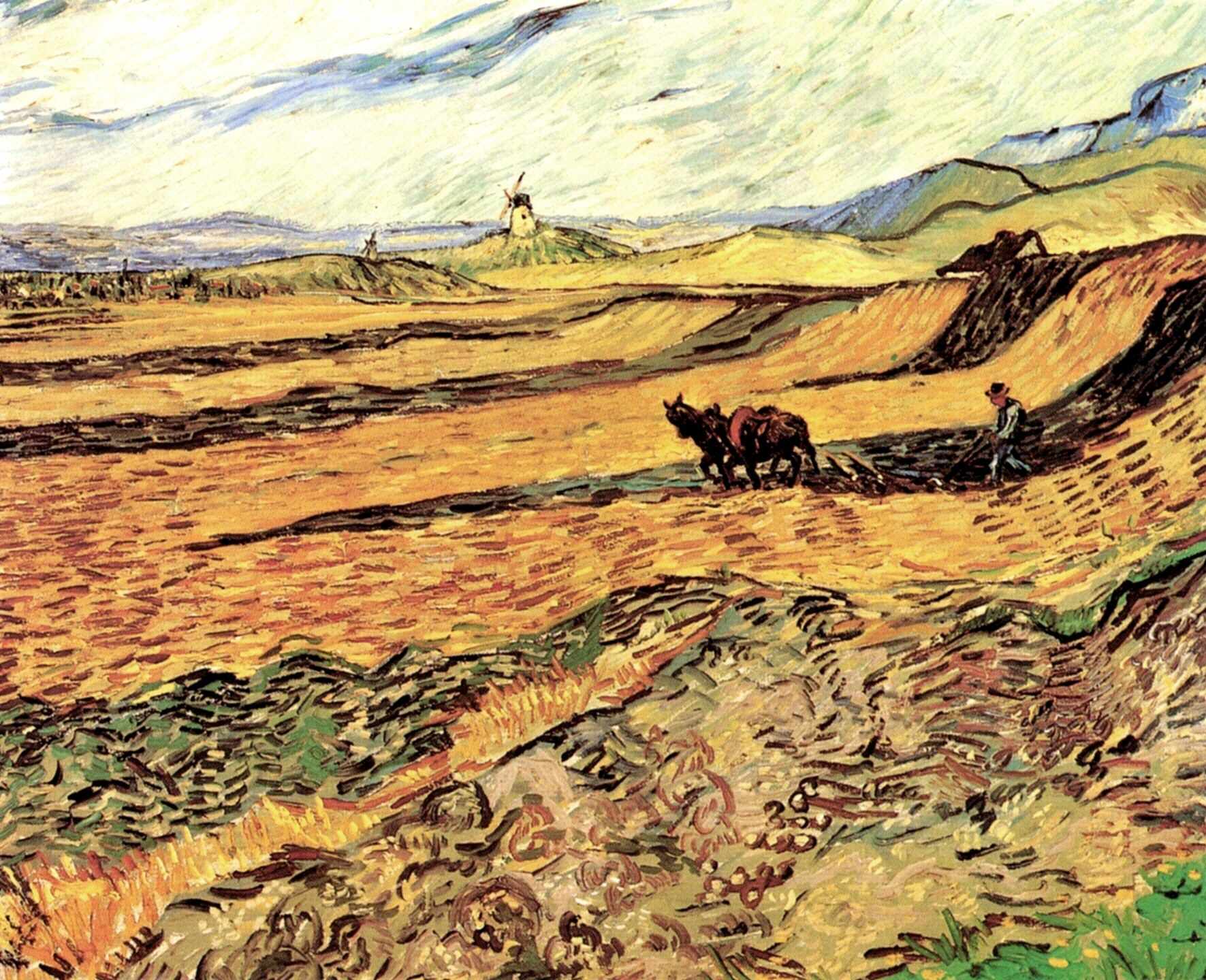 Field with Ploughman and Mill