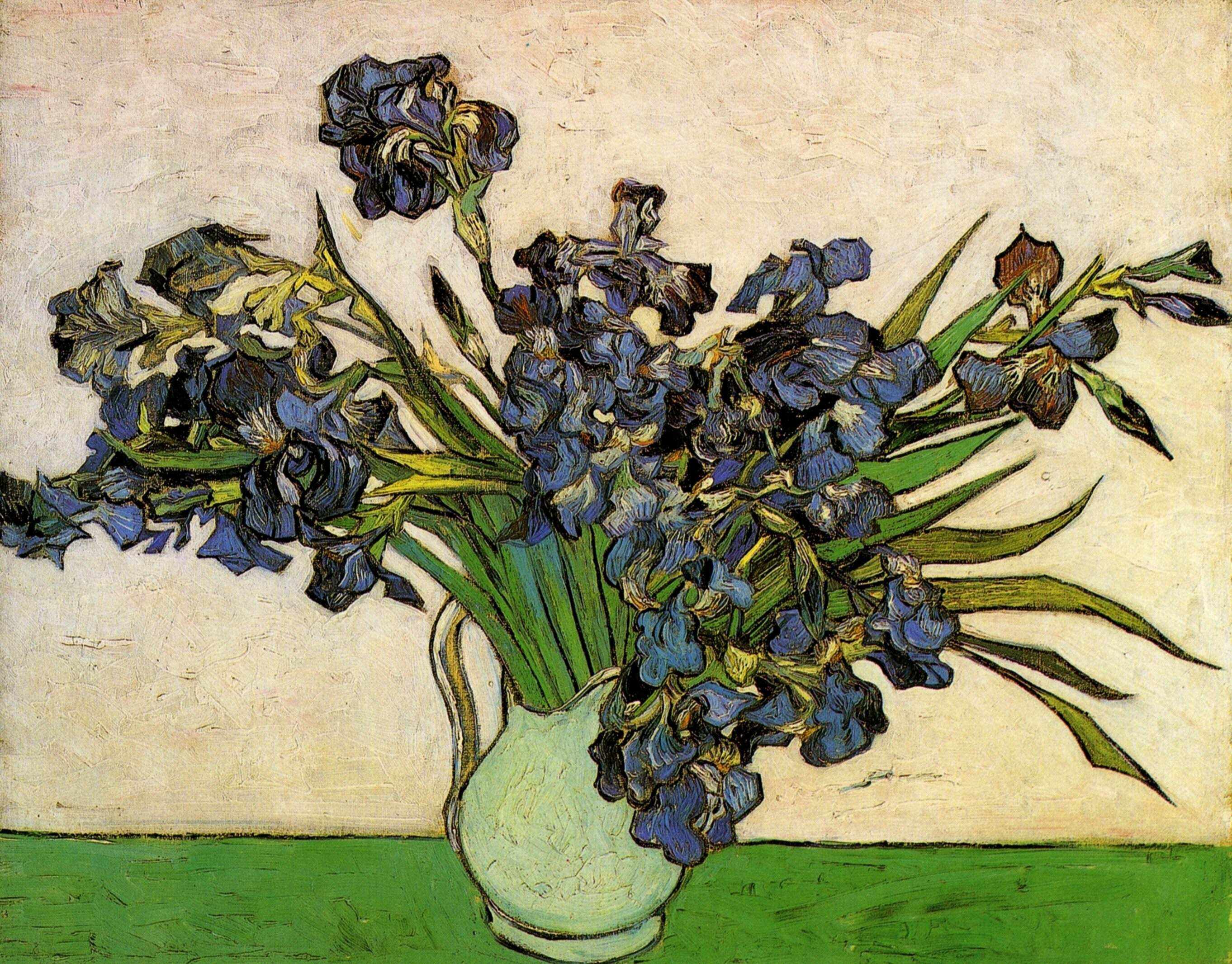 Still Life Vase with Irises