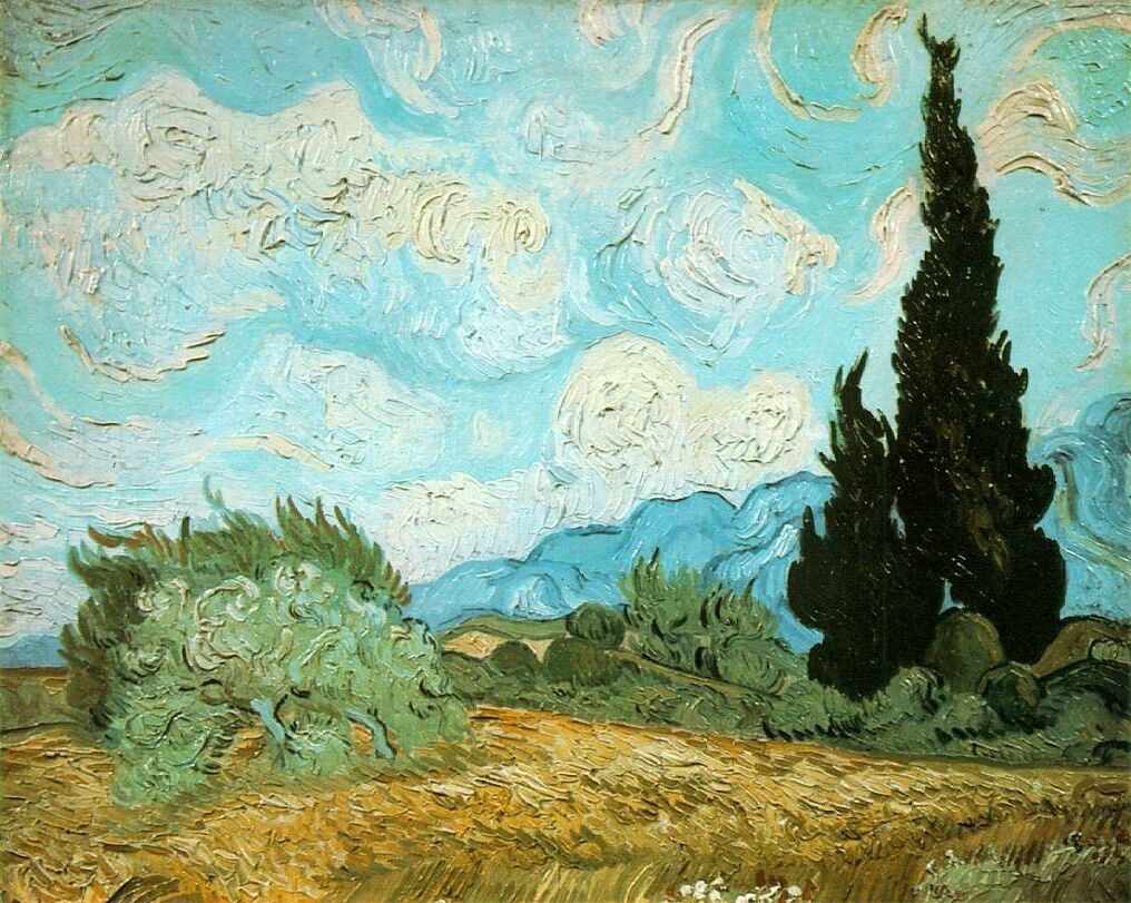 Wheat Field with Cypresses 2